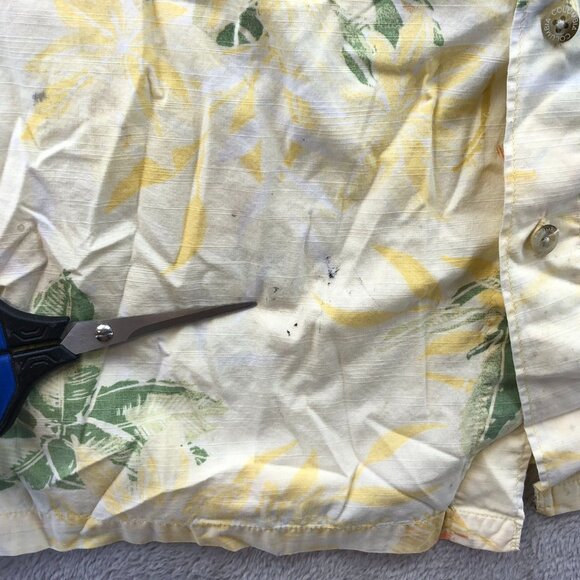 Columbia Mens Hawaiian Shirt XXL Short Sleeve Yellow Tropical Button Up Casual - Picture 4 of 10